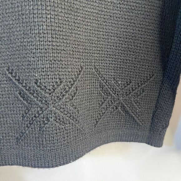 Richard Stapf & Co 100% New Wool Black Knit Vneck Austrian Ski Sweater S/M - Picture 4 of 7